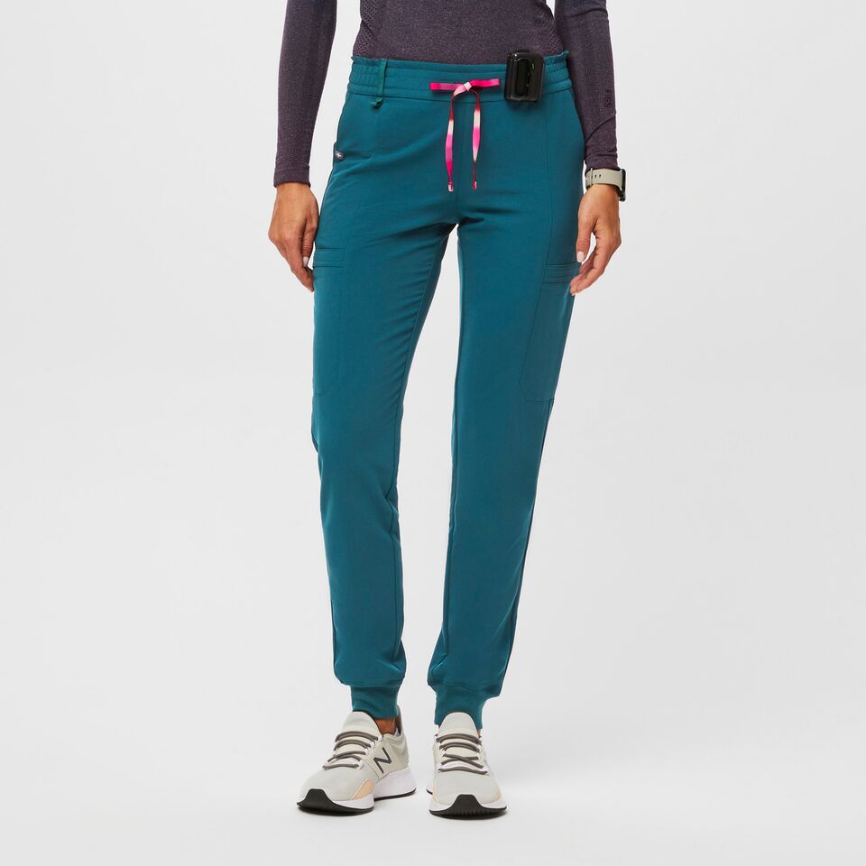 Track Figs High Waisted Yola Skinny Scrub Pants - Dusty Blue - XS 