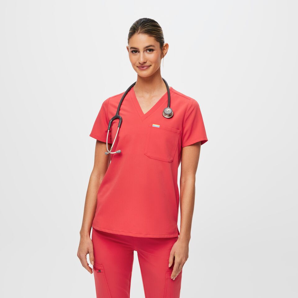 Women's Slim Catarina One-Pocket Scrub Top™ - Black · FIGS