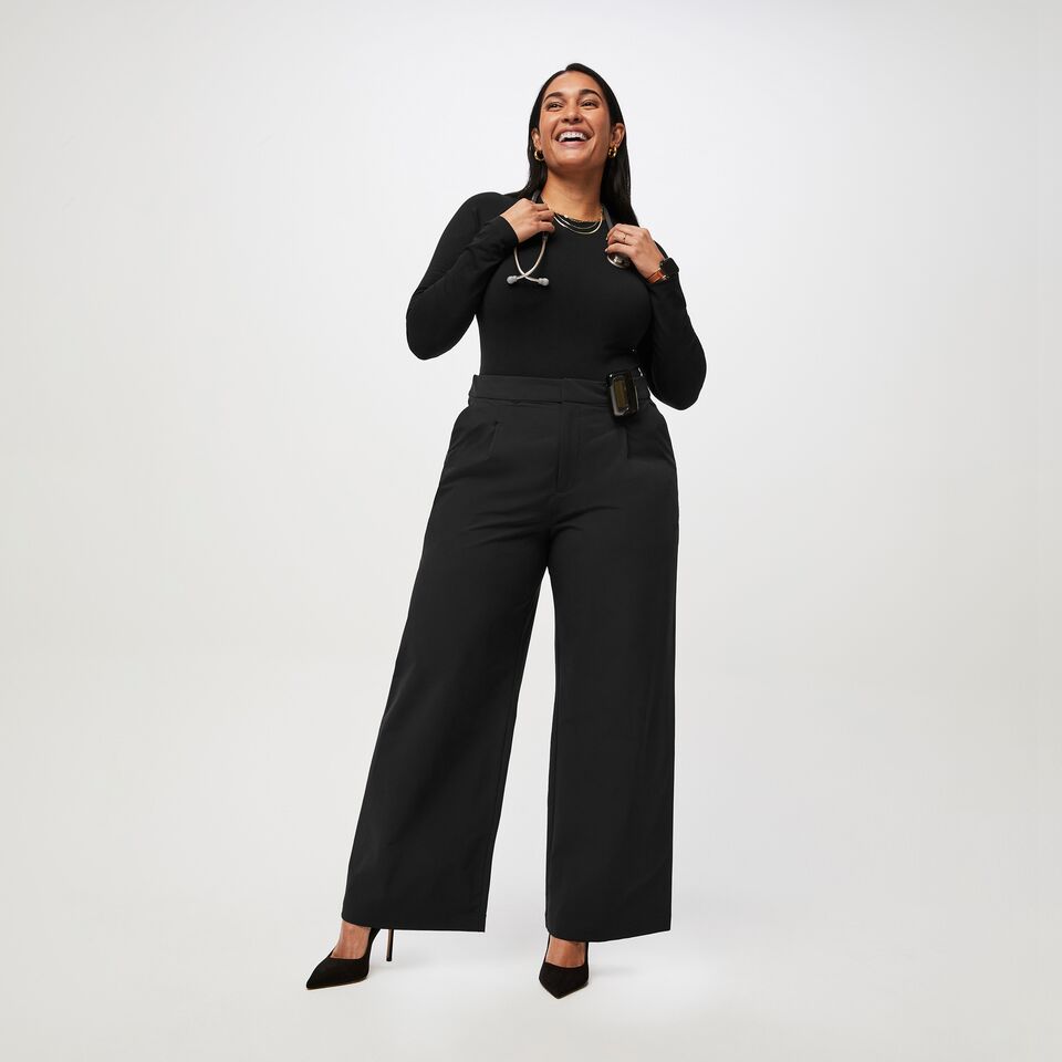 Plus Size Black Wide Flare Leg Pants – Unique Vintage