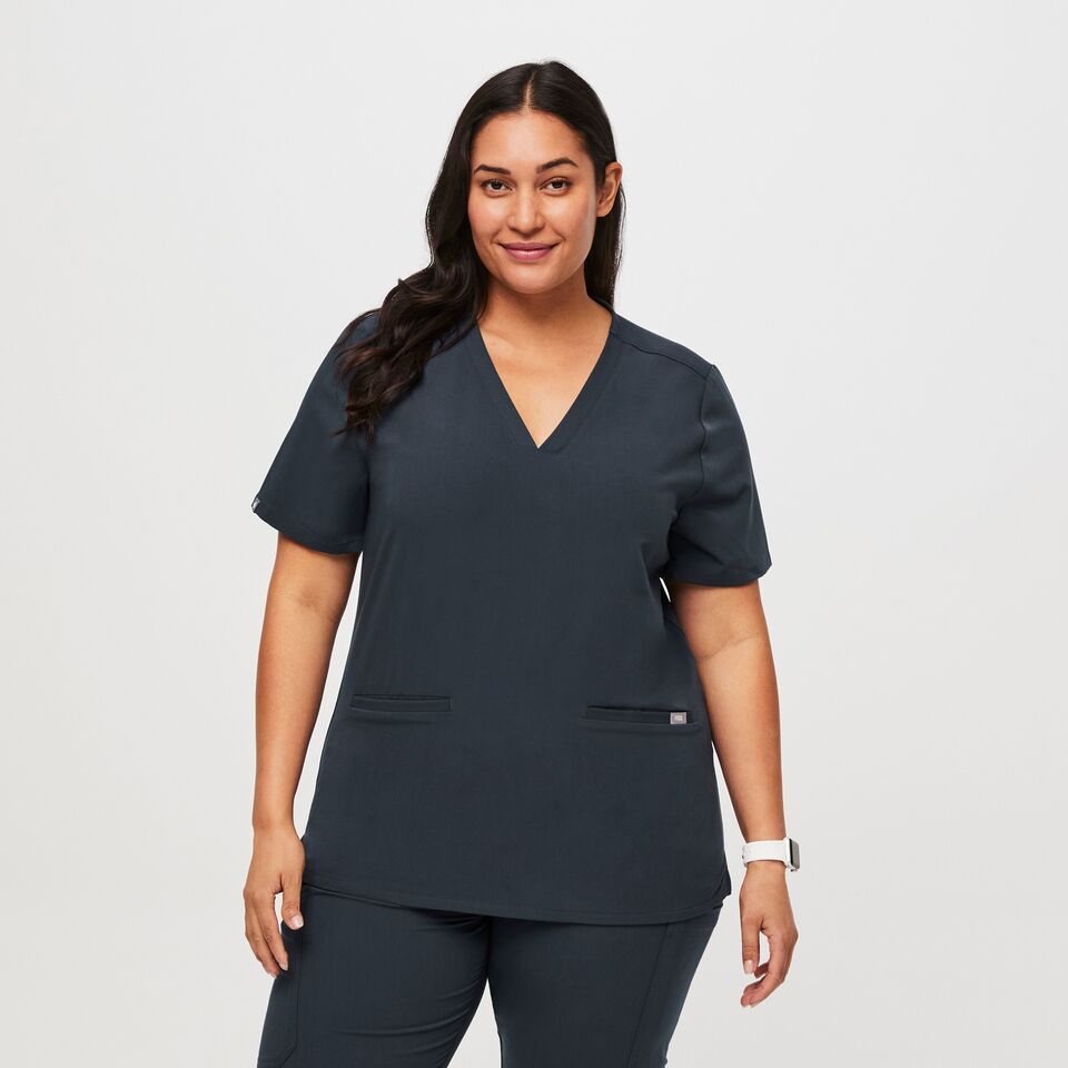 Womens Casma Three Pocket Scrub Top Dark Harbor · Figs