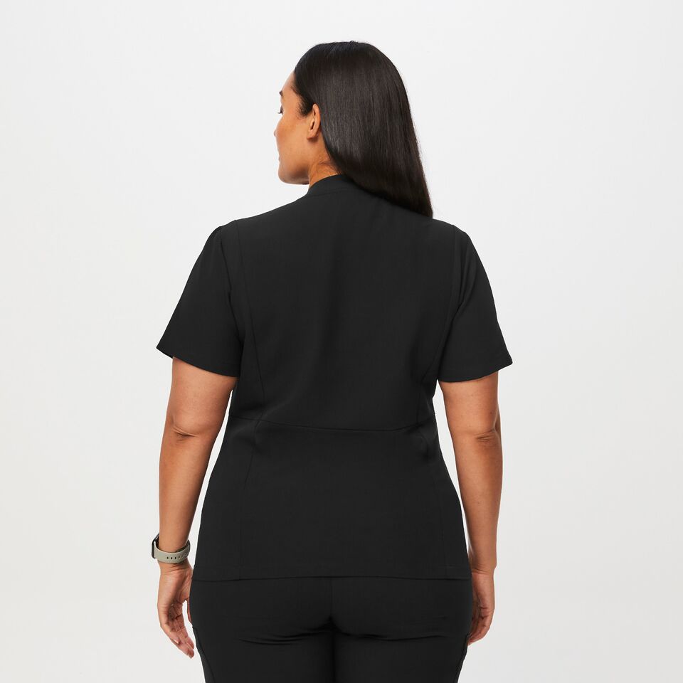 Women's Sebina Scrub Jacket - Black · FIGS