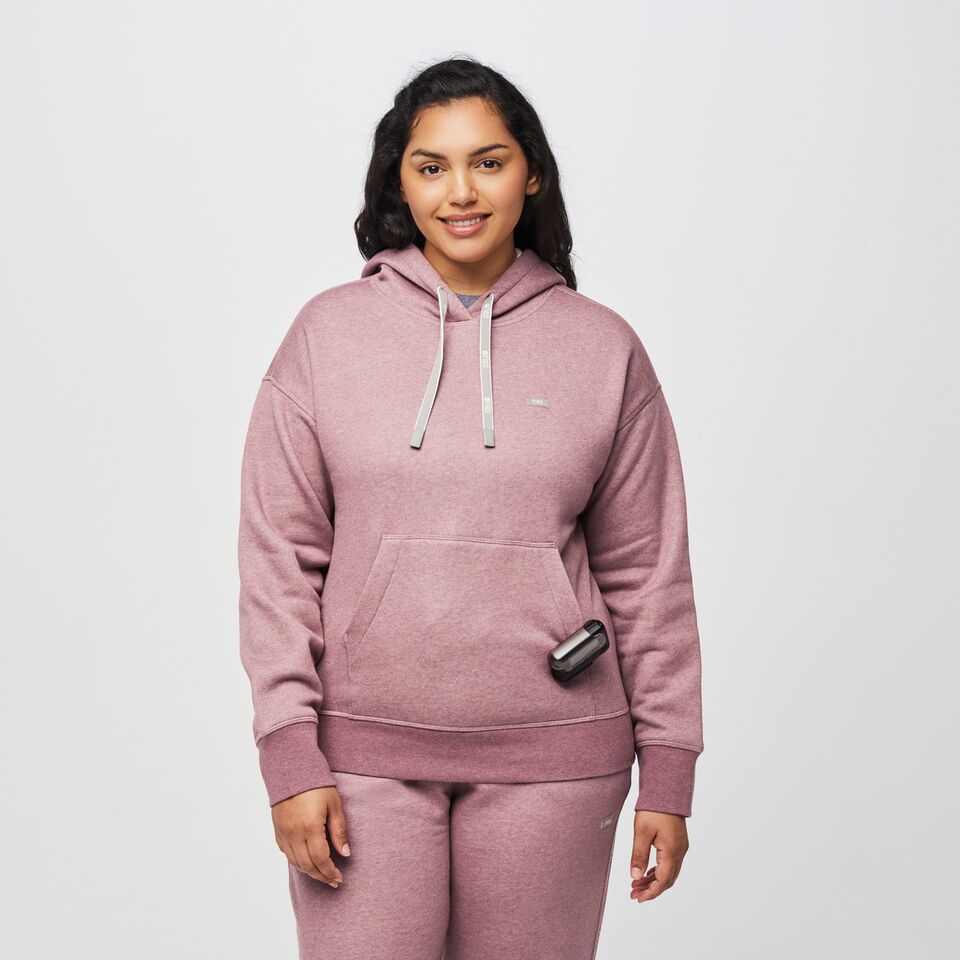 Sudadera deportiva mujer con cremallera y bolsillo malva