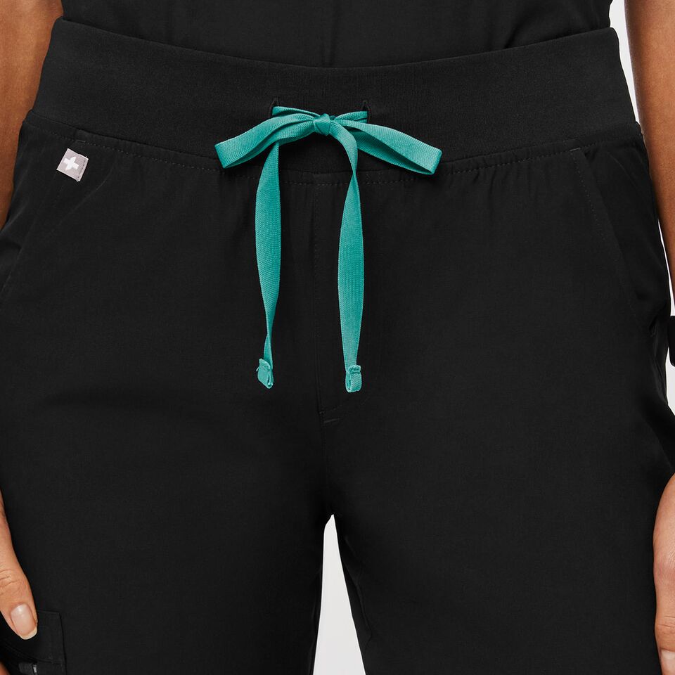 FIGS Zamora Jogger Style Scrub Pants for Women - Black, Small-Tall 