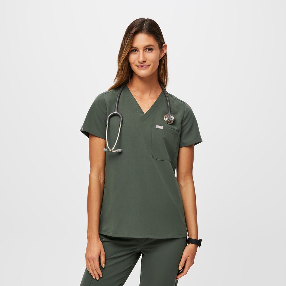 Women's Catarina One-Pocket Scrub Top™ - Moss · FIGS