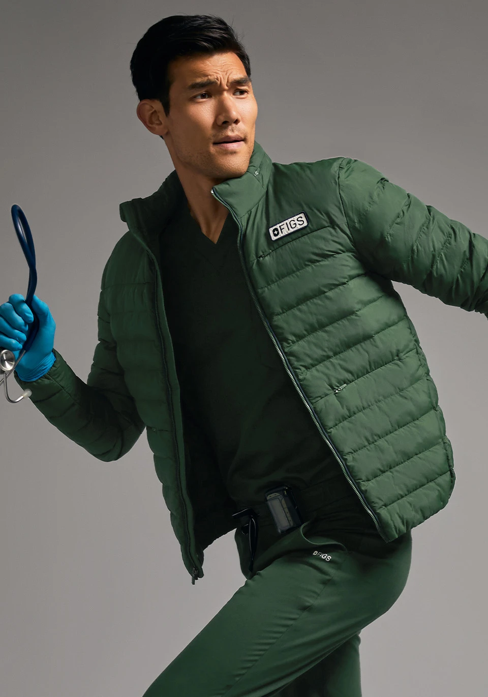 Men's On-Shift Packable Puffer Jacket™ - British Racing Green · FIGS