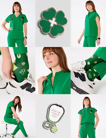 LUCKY YOU. Your pinch-proof prescription — Green FIGS, lucky socks, and St. Patty’s pins. 