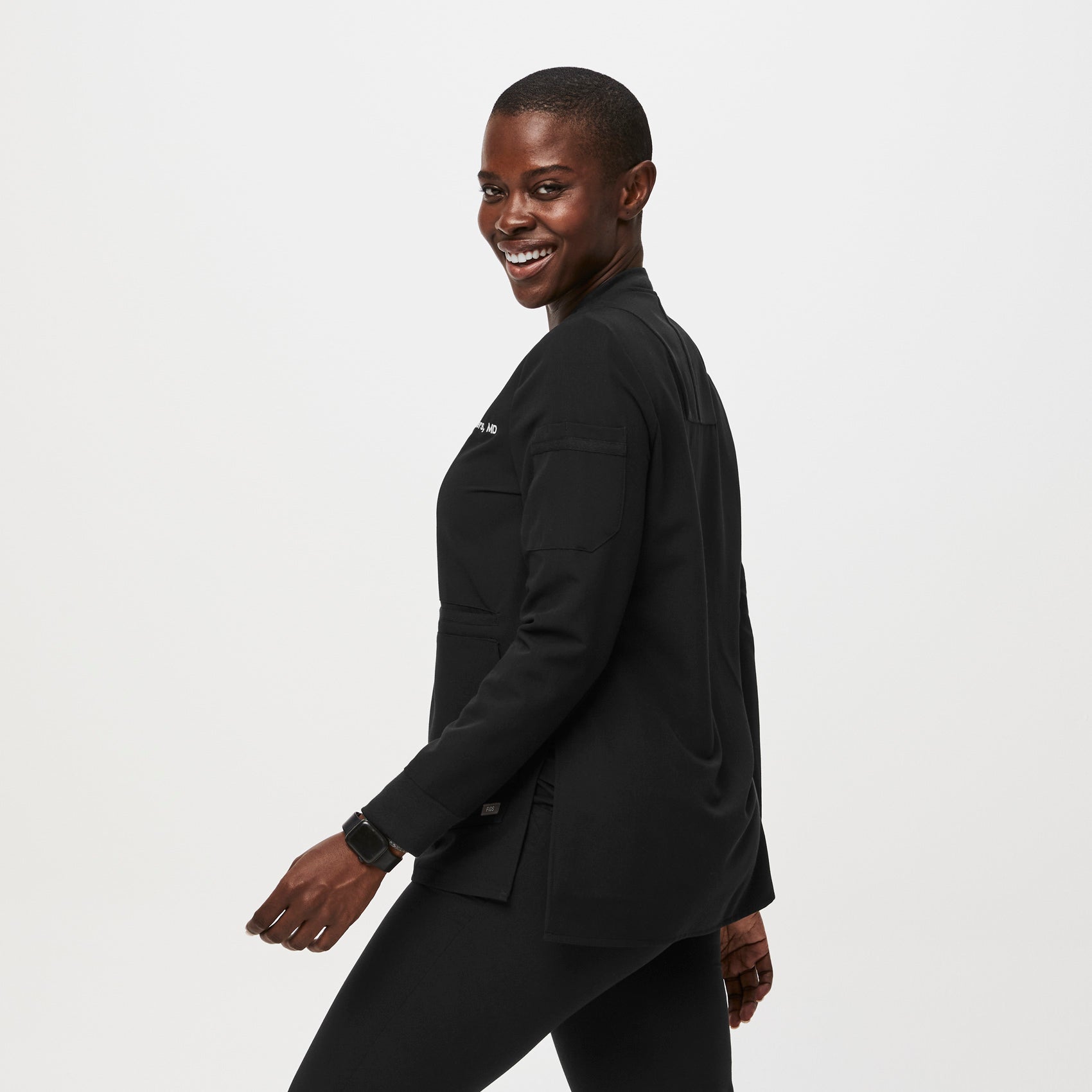  FIGS Bellery Scrub Jacket for Women — Black, XXS